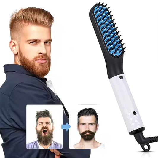 Portable Straightening Comb for Hair, Men's Beard Comb: Two Temperature Settings, Quick Creation of Fluffy Hairstyles Peaceful Pleasures Health and Wellness