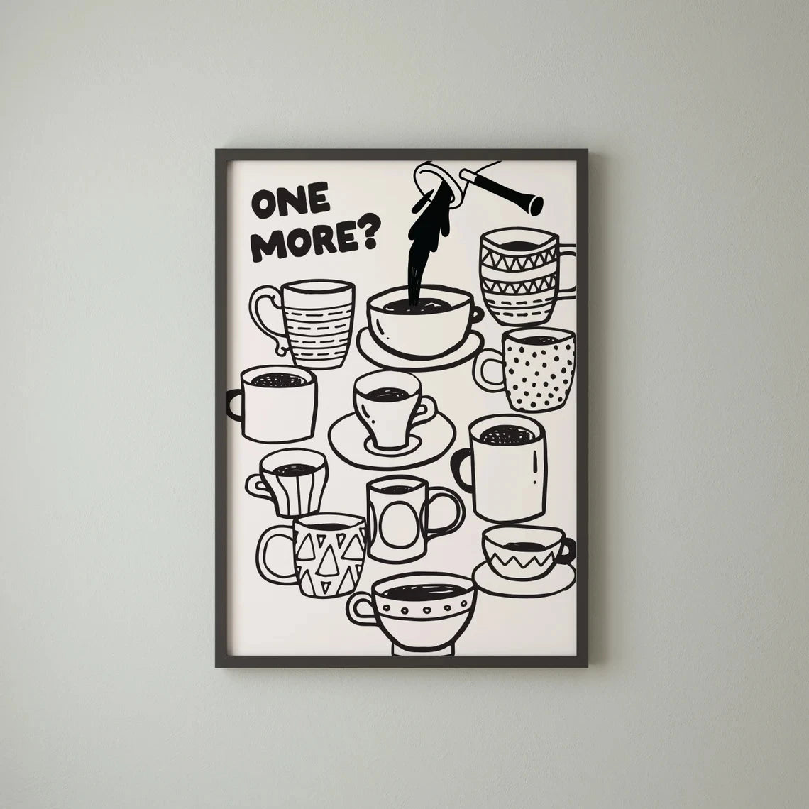 "One More?" Coffee Lover Canvas Wall Art | Kitchen Home Decor