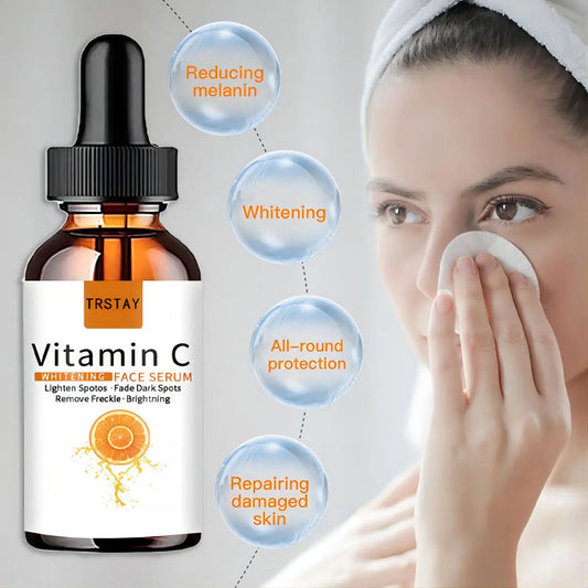 TRSTAY Vitamin C Serum For Face Moisturizing Brightens Skin Repair Smooth Facial Essence Serum Facial Care Skincare Products Peaceful Pleasures Health and Wellness 10ml