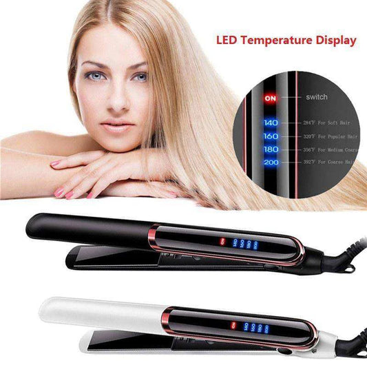 Professional Hair Straightener Ceramic Fast Heat-Up Negative Ion Electric Hair Flat Iron Lcd Display Hair Straightener Peaceful Pleasures Health and Wellness