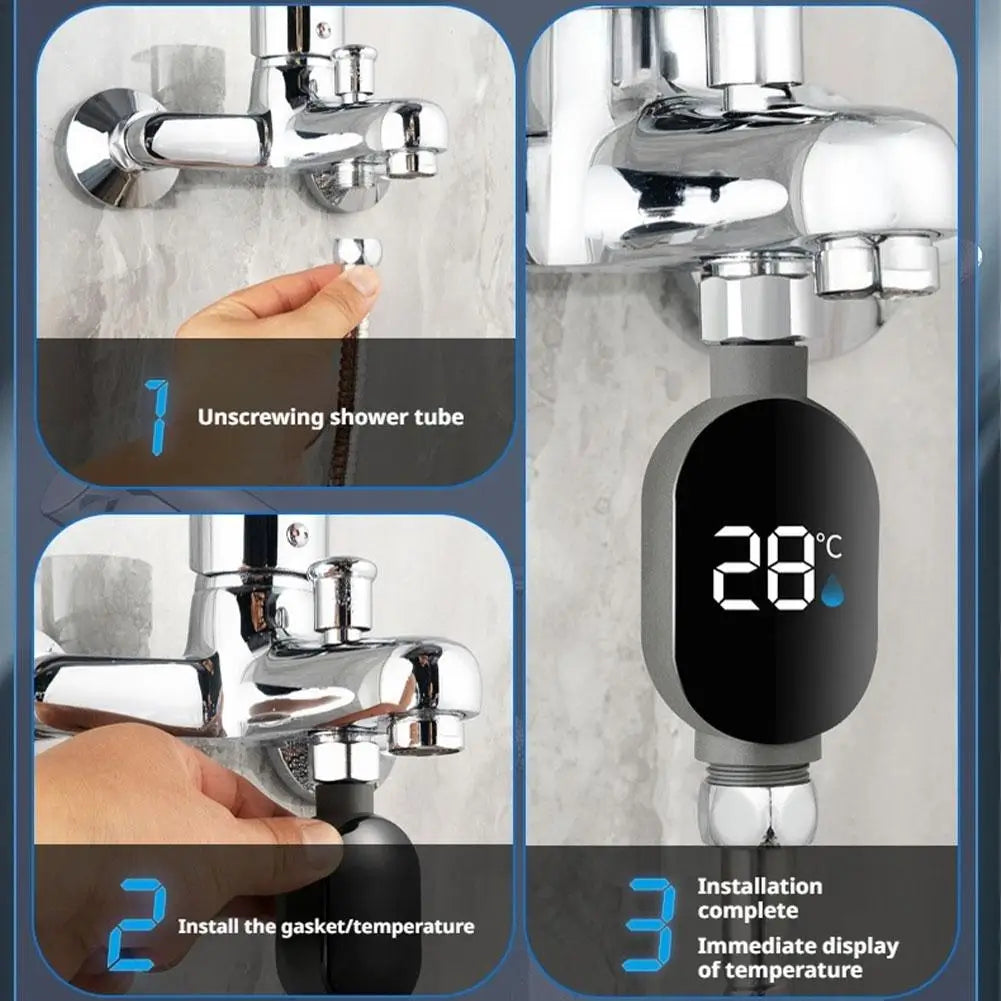 Universal Shower Head Water Temperature Meter Baby Children's Bath Thermostat Household Visual LED Faucet Thermometer Monitor Peaceful Pleasures Health and Wellness