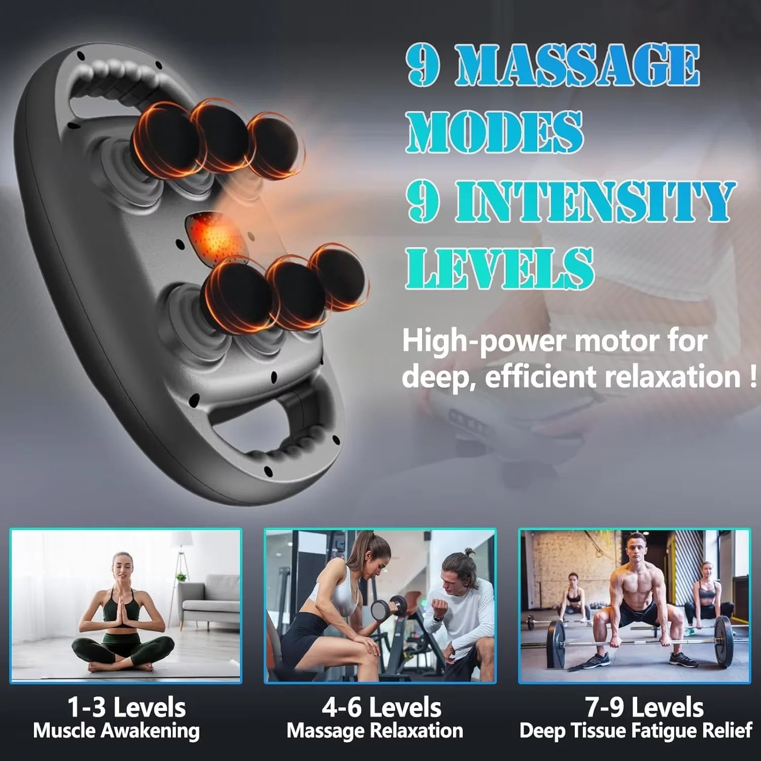 Electric Six Heads Fascia Gun Muscle Relaxation Massager for Neck And Cervical Spine Relief - Massage Instrument Full body massa Peaceful Pleasures Health and Wellness