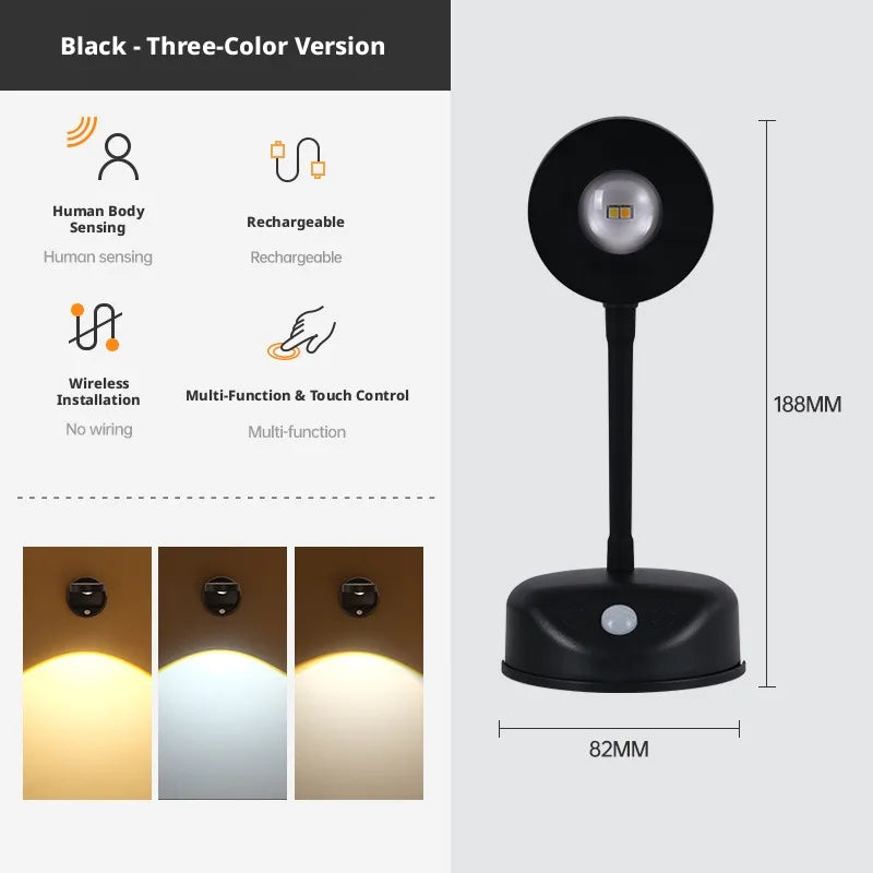 Rechargeable LED Wall Spotlight – Motion Sensor & Remote Control