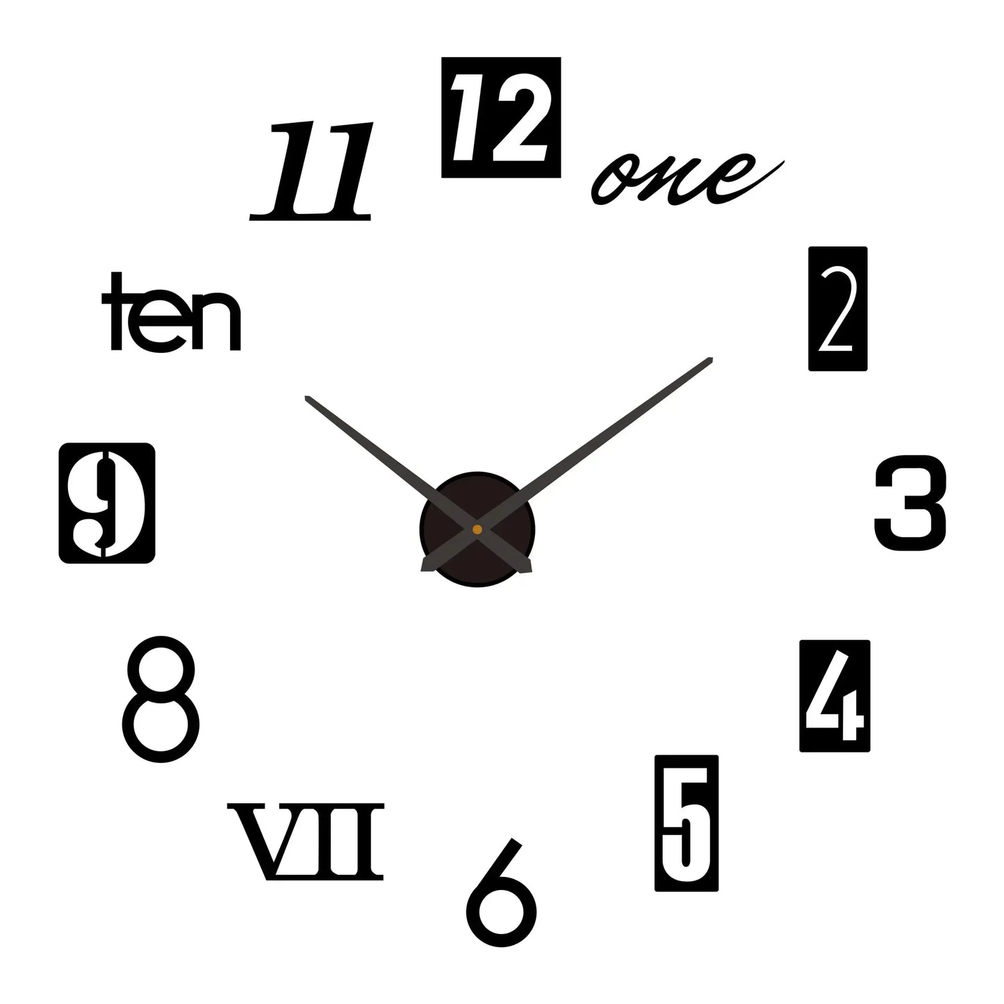 Large 3D Wall Clock Luminous Classic Wall Clocks DIY Digital Clock Wall Watches Stickers Silent Clock for Home Living Room Table Peaceful Pleasures Health and Wellness