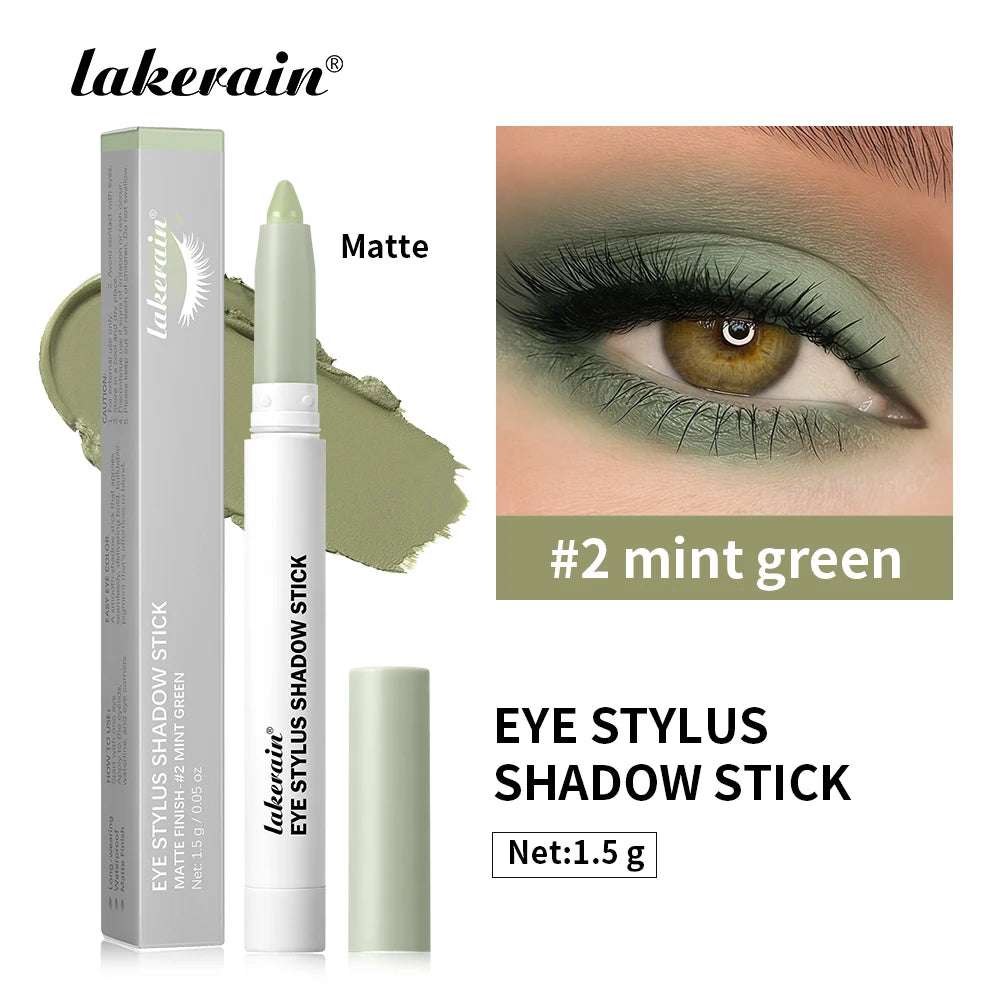 Eye Stylus Shadow Stick Long Lasting Makeup Effect Waterproof Sweat Resistant Circular Design Matte Pearl Tones Eye Shadow Pen Peaceful Pleasures Health and Wellness Mint green