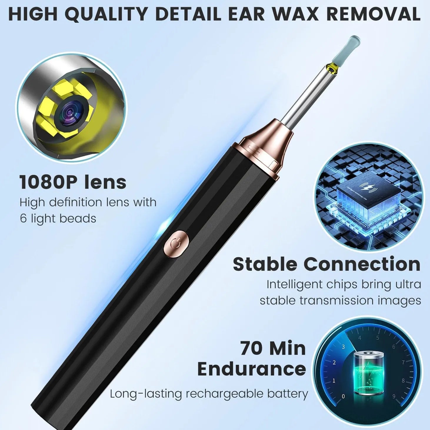 HOMEFISH WiFi Visible Ear Cleaning Tool | HD Camera & LED Ear Cleaning Tool Peaceful Pleasures Health and Wellness