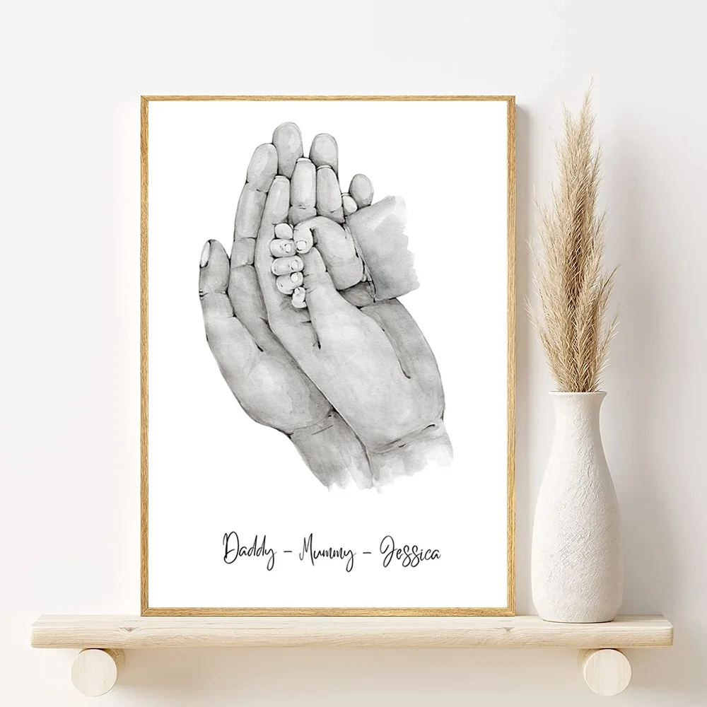 Family Hands Abstract Art Poster | Modern Wall Décor Wall Art Poster Peaceful Pleasures Health and Wellness z6 50X70cmNoframe