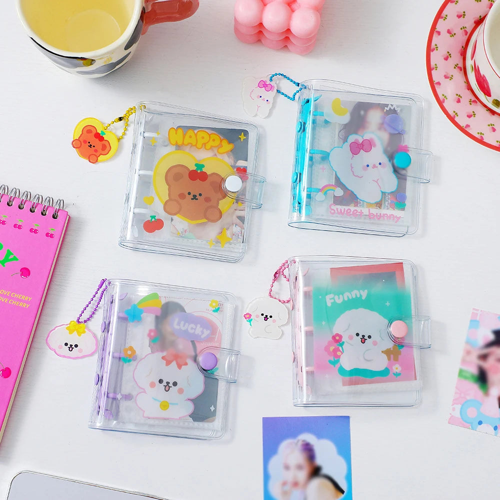 Cute Bear PVC Three Hole Loose Leaf Album Transparent Cartoon