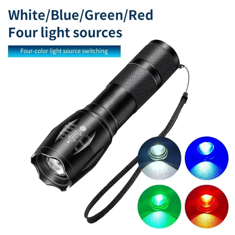 GGBEE 4-Color Rechargeable LED Flashlight – Camping & Emergency