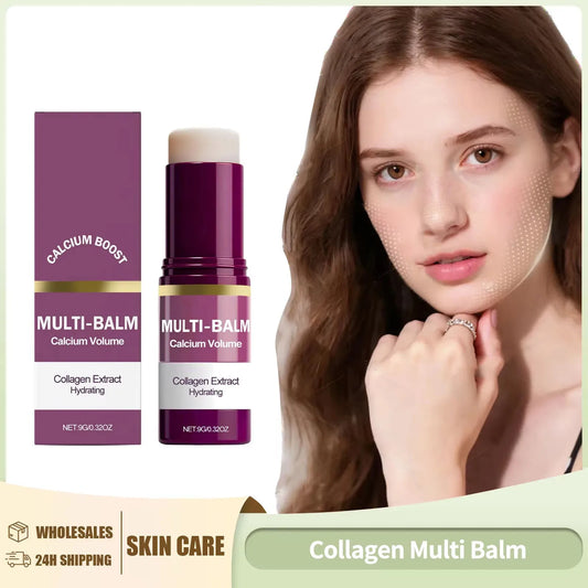 Calcium Volume Multi Balm Skincare Stick,Face & Eye Cream,Collagen Deep Moisturizing Skin Anti-Wrinkle,Suitable for Pre Makeup Peaceful Pleasures Health and Wellness