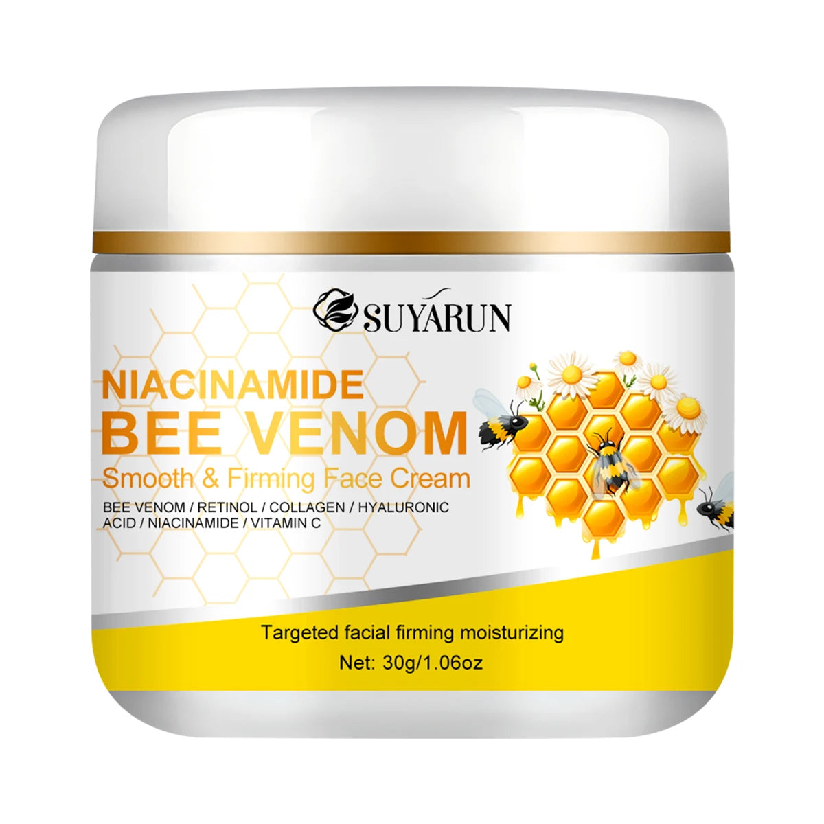SUYARUN Niacinamide & Bee Venom Face Cream - Anti-Aging Brightening Moisturizer, Tightening Skin Care for Women & Men. Peaceful Pleasures Health and Wellness 30g