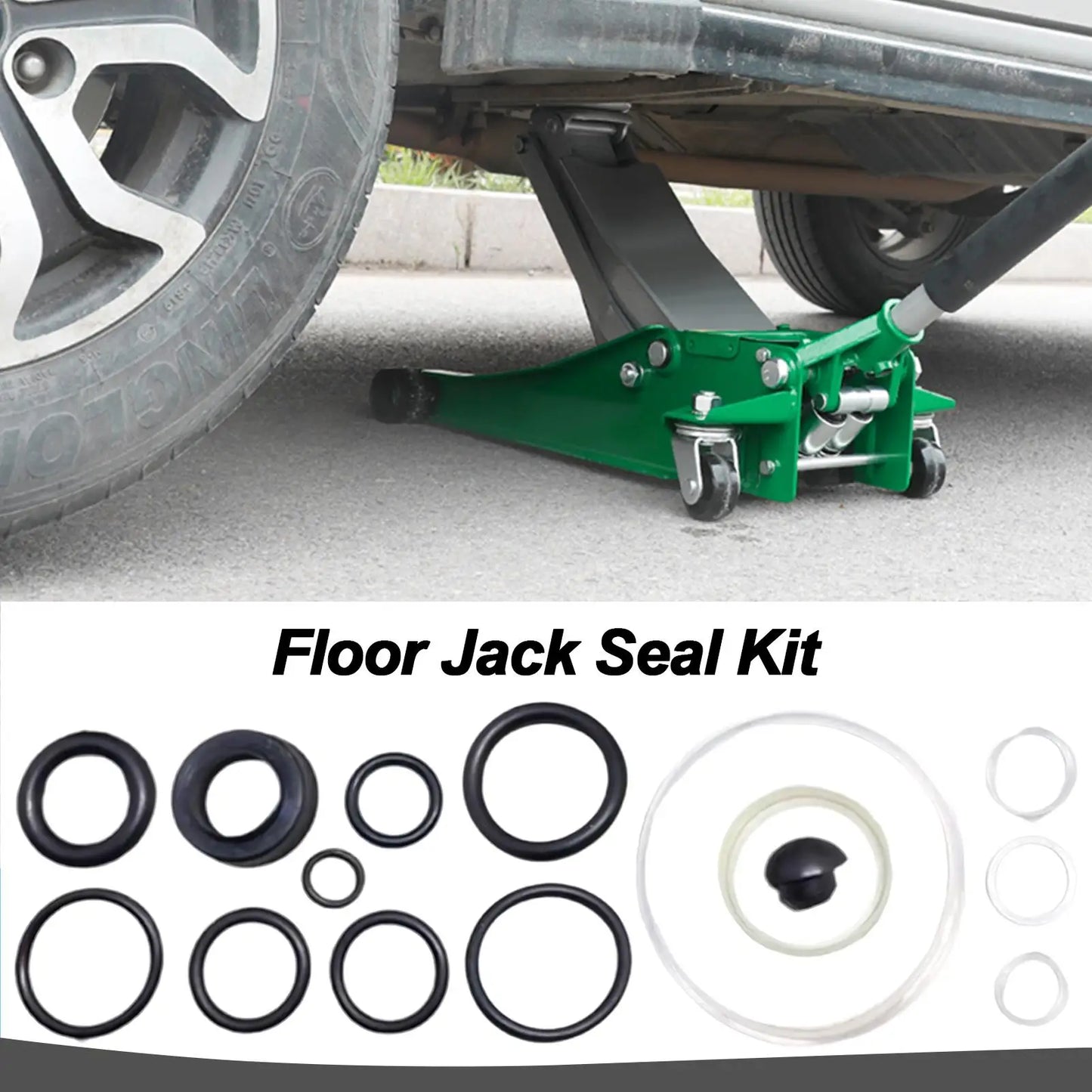 15-Pc 3-Ton Floor Jack Seal Kit | Hydraulic O-Ring Rebuild Set