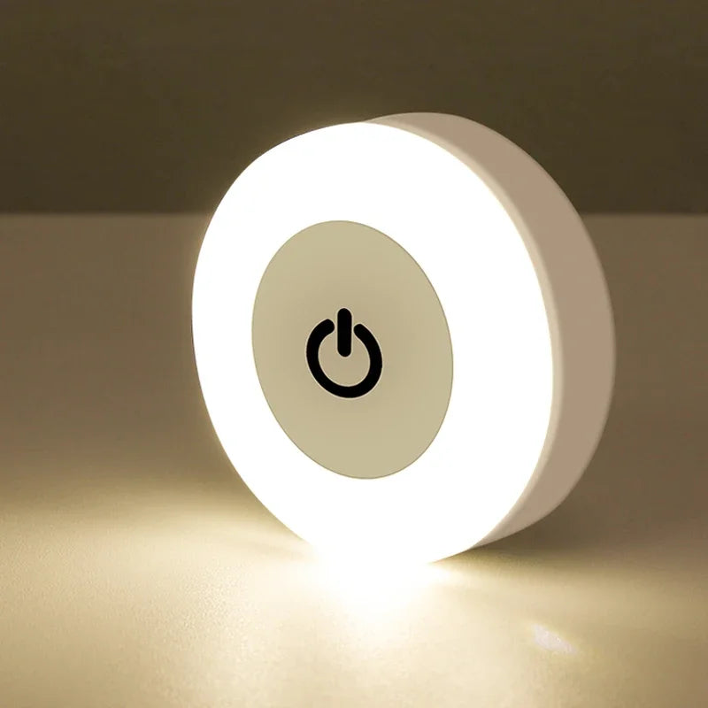 USB Rechargeable Magnetic LED Night Light – Auto Sensor