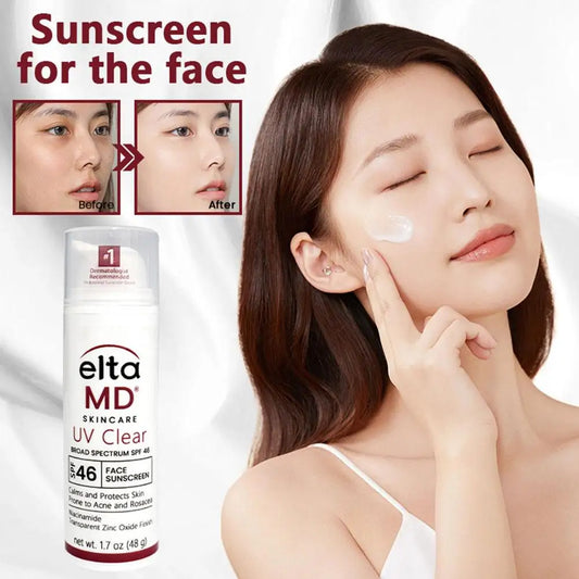 Eltamd 48ml Facial Sunscreen SPF46 UV Sunscreen Anti-Radiation Waterproof&sweatproof Non-greasy for Sensitive and Acne ProneSkin Peaceful Pleasures Health and Wellness