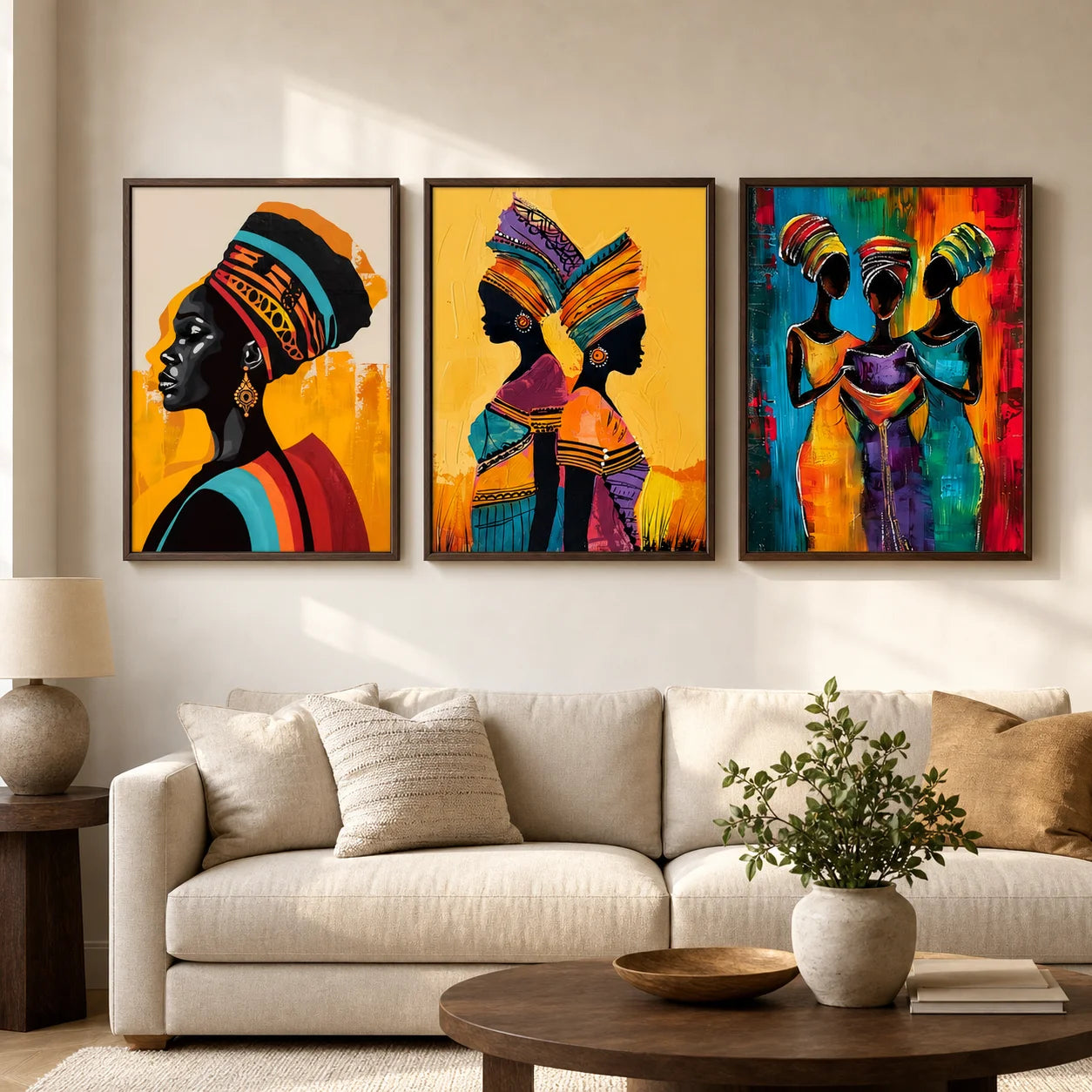 African Tribal Female Portrait Canvas Wall Art | Abstract Decor Canvas Wall Art Peaceful Pleasures Health and Wellness