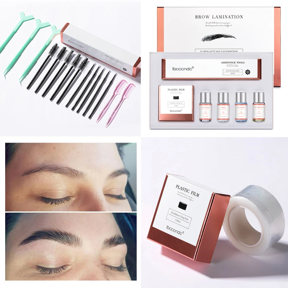 Pro Brow Lift Perming Eyebrow Lifting Brow Lamination Kit with Cling Film Nutrition Keratin Perming Lotion for Home Use Peaceful Pleasures Health and Wellness