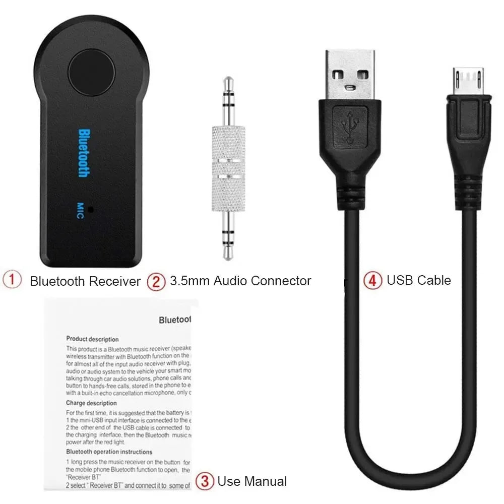 Bluetooth 5.0 AUX Receiver 3.5mm Car Adapter | Handsfree Mic