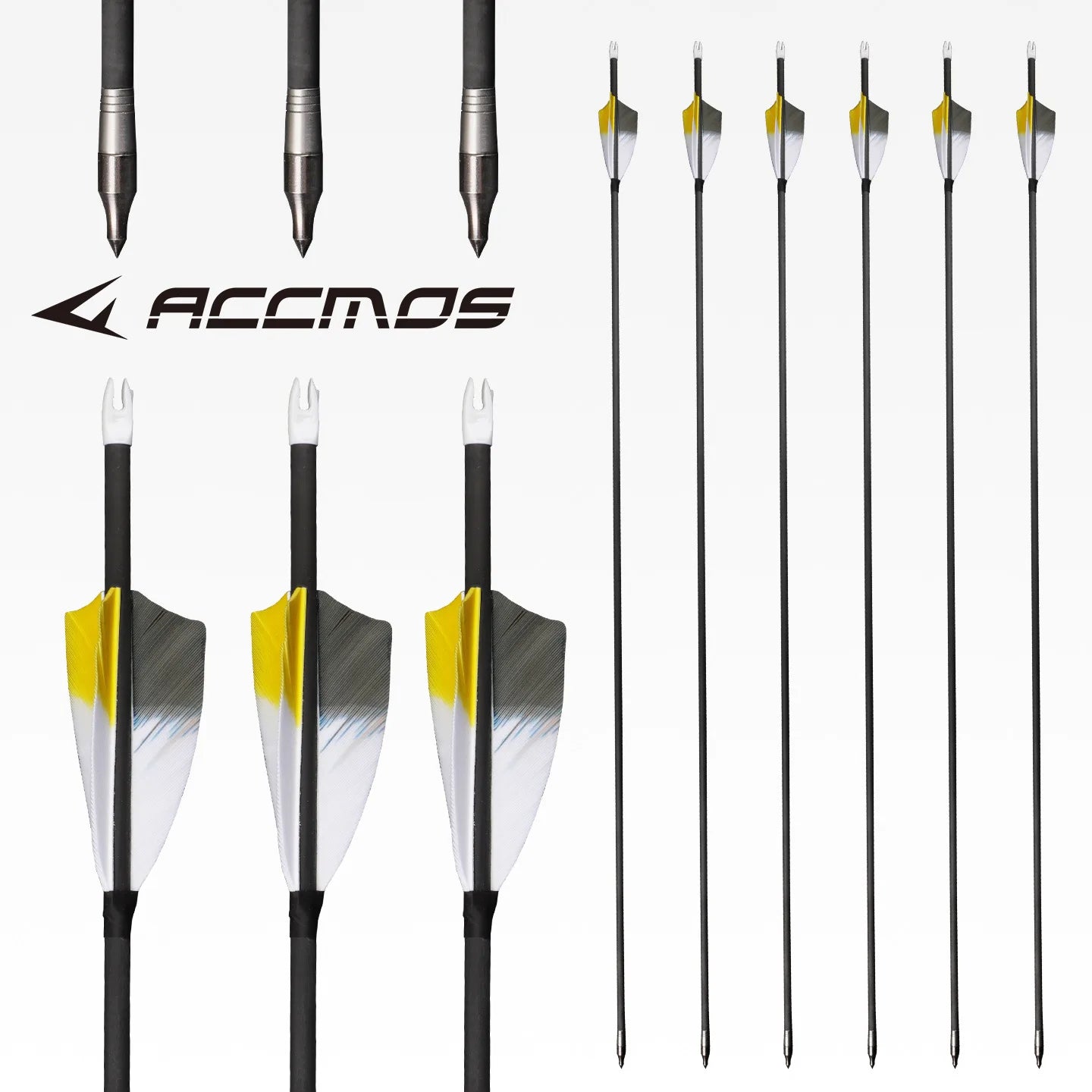 6 Pure Carbon Arrows Spine 300-800 Recurve Bow Hunting 33 Cut-to-size