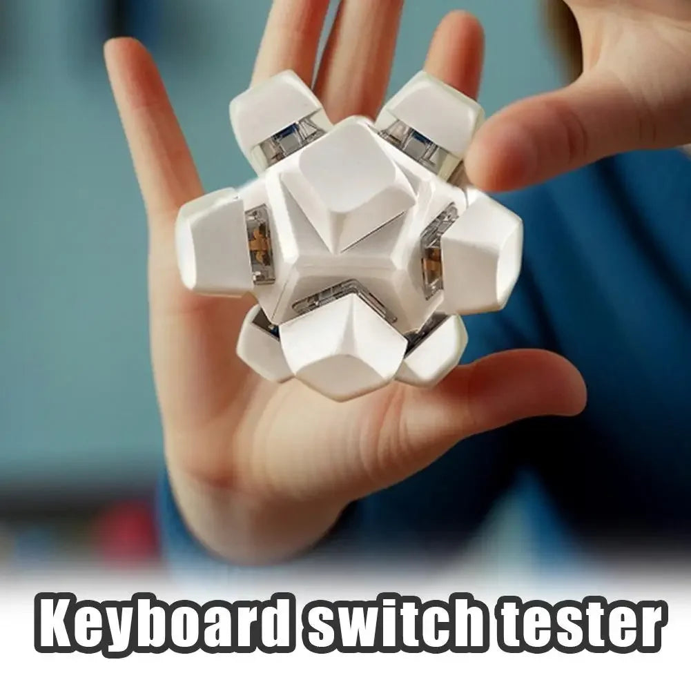 Stress Reliever 12 Key Flashing Light Mechanical Keyboard Ball Fingertip Pressing Repair Decompression Gift Toy for Adults Kids Peaceful Pleasures Health and Wellness