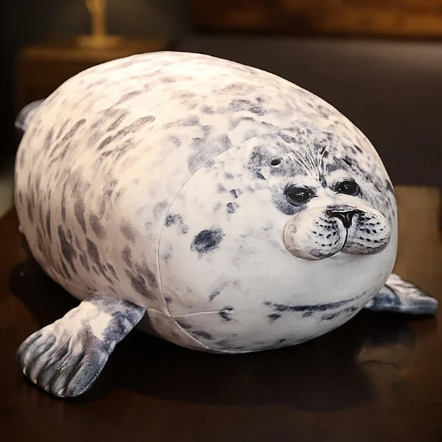 Angry Blob Seal Plush Pillow 30CM | Chubby Sea Lion Stuffed Toy