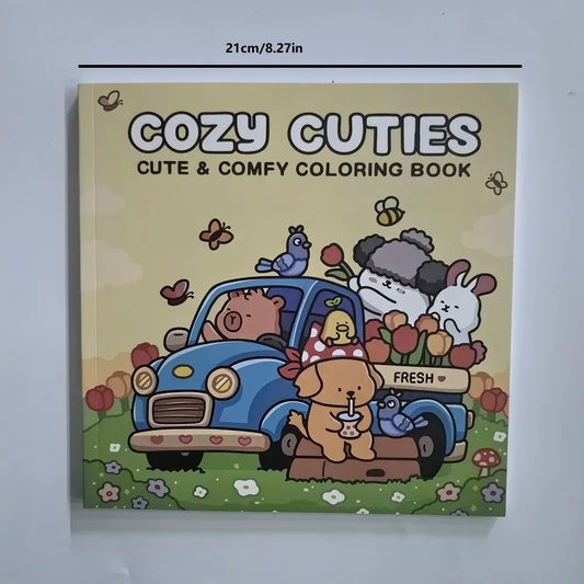 Cozy Cuties Coloring Book Adults Bold Easy Cute Patterns Stress Peaceful Pleasures Health and Wellness