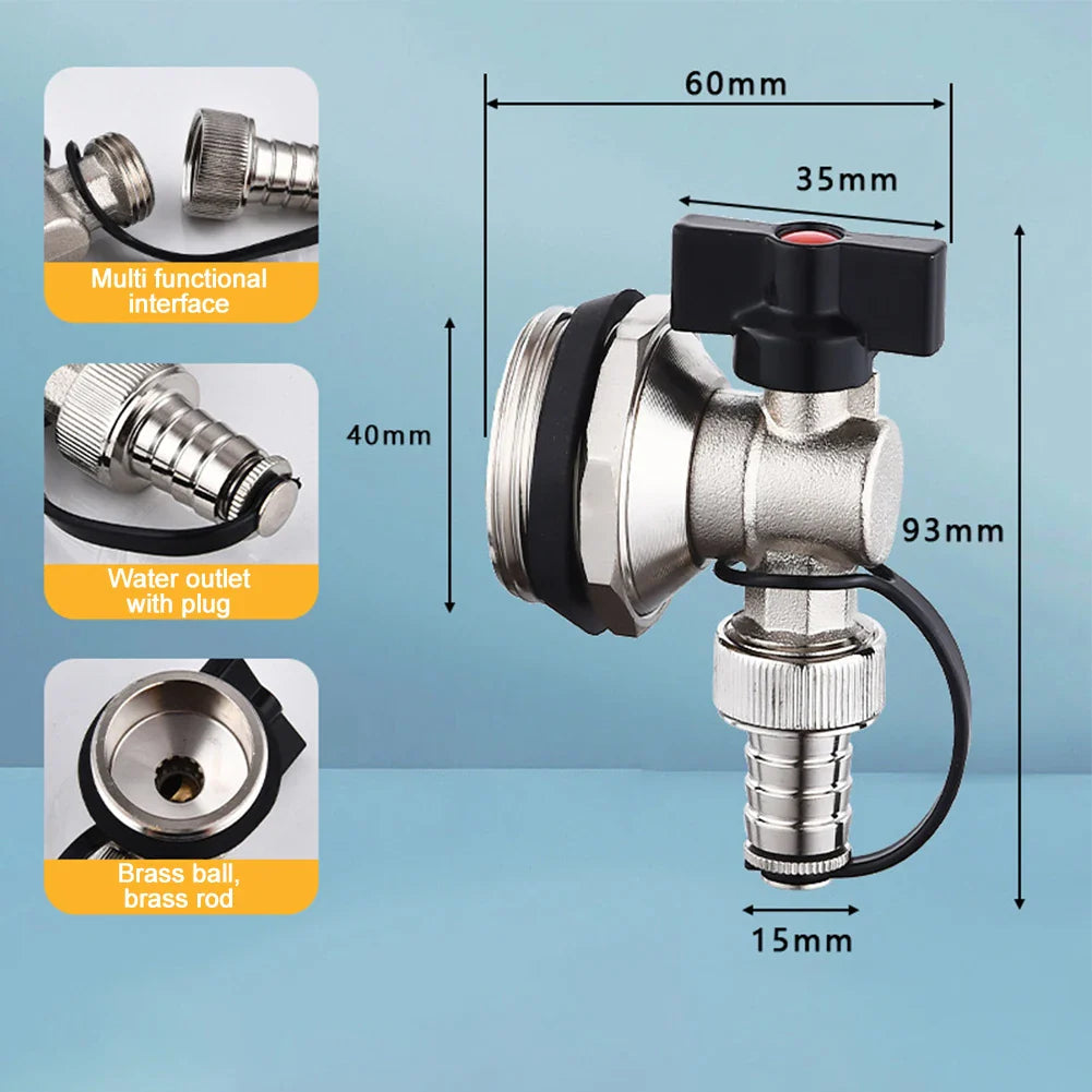 Brass Floor Heating Drain Valve Connector – Nickel Plated