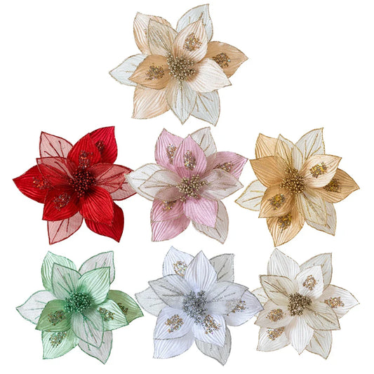 Glitter Magnolia Artificial Flowers | Flexible Stems 24cm Artificial Flower Stems Oasis Select
