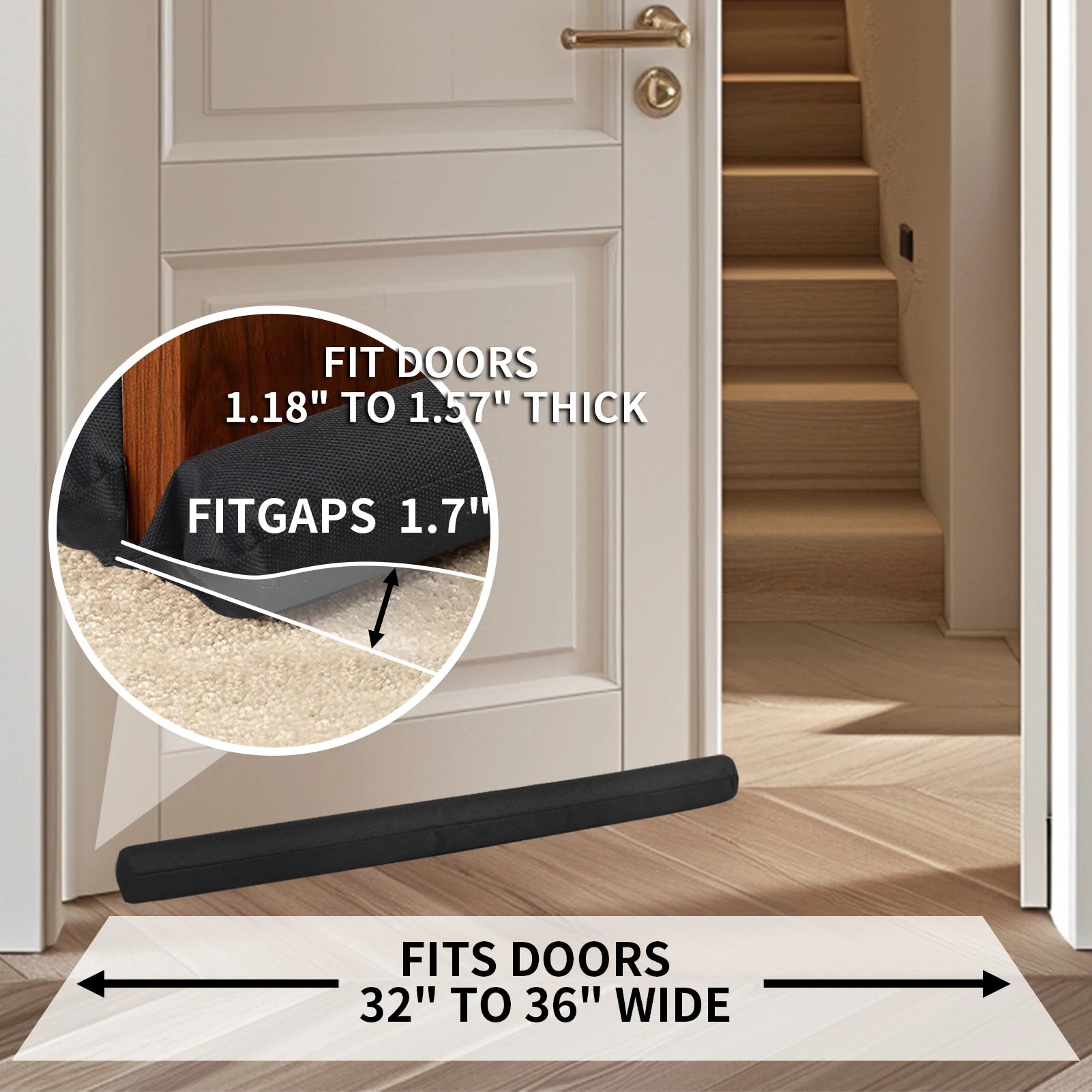 Windproof Seal Strip Draught Excluder Stopper Door Bottom Guard Double Protector Doorstop Dustproof Blocker Sealer Soundproof Peaceful Pleasures Health and Wellness