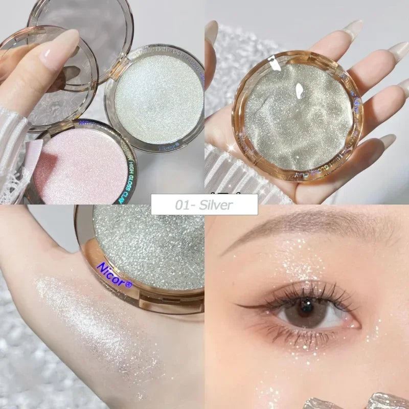 Pearlescent Glitter Eye Shadow Gel Shimmer Highlighter Makeup