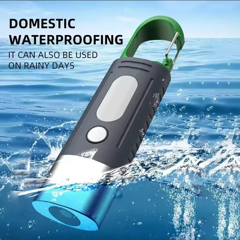 New Strong Light Outdoor Flashlight Led Side Light Charging Compact Will Carry Hook Self-defense Multi-functional Flashlight Peaceful Pleasures Health and Wellness