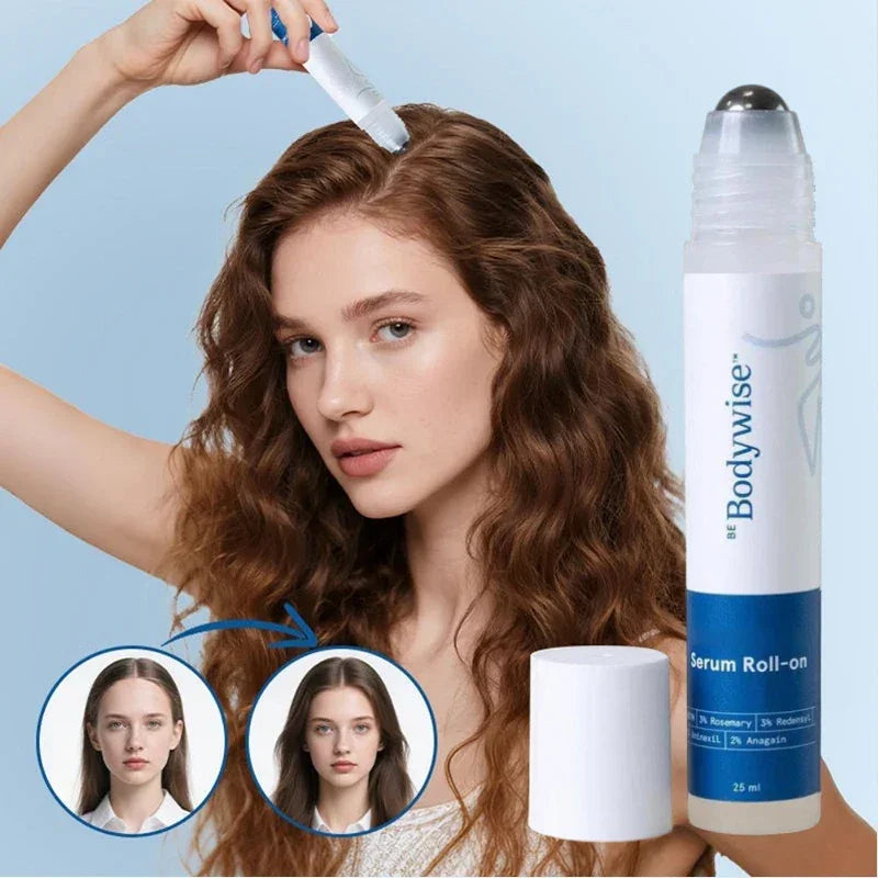 Be-Body.wise Rosemary Roll-on Hair Care Essence - Nourishing, Anti-Frizz, Strengthening Roots, Scalp Treatment, Nourishing Hair Peaceful Pleasures Health and Wellness