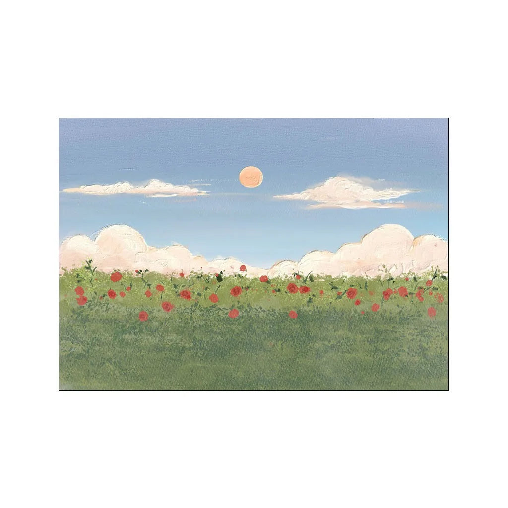 Nordic Sea Sunset Watercolor Canvas Poster | Wall Art Print Canvas Wall Art Peaceful Pleasures Health and Wellness 6 50x70cm Unframed