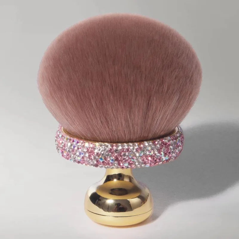 Large Mushroom Head Cheek Powder Brush Body Loose Powder Brush Super Size Cosmetic Brush Nylon Bristles Plastic Handle Peaceful Pleasures Health and Wellness