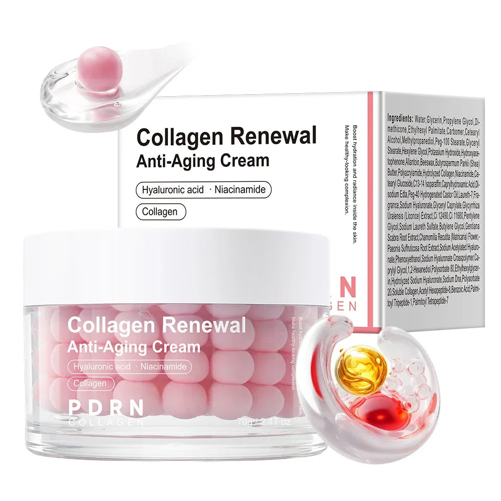 PDRN Pink Collagen Renewal Anti-Aging Cream Capsule Facial Cream Moisturizing Firming Enhance Skin Elasticity for All Skin Types Peaceful Pleasures Health and Wellness