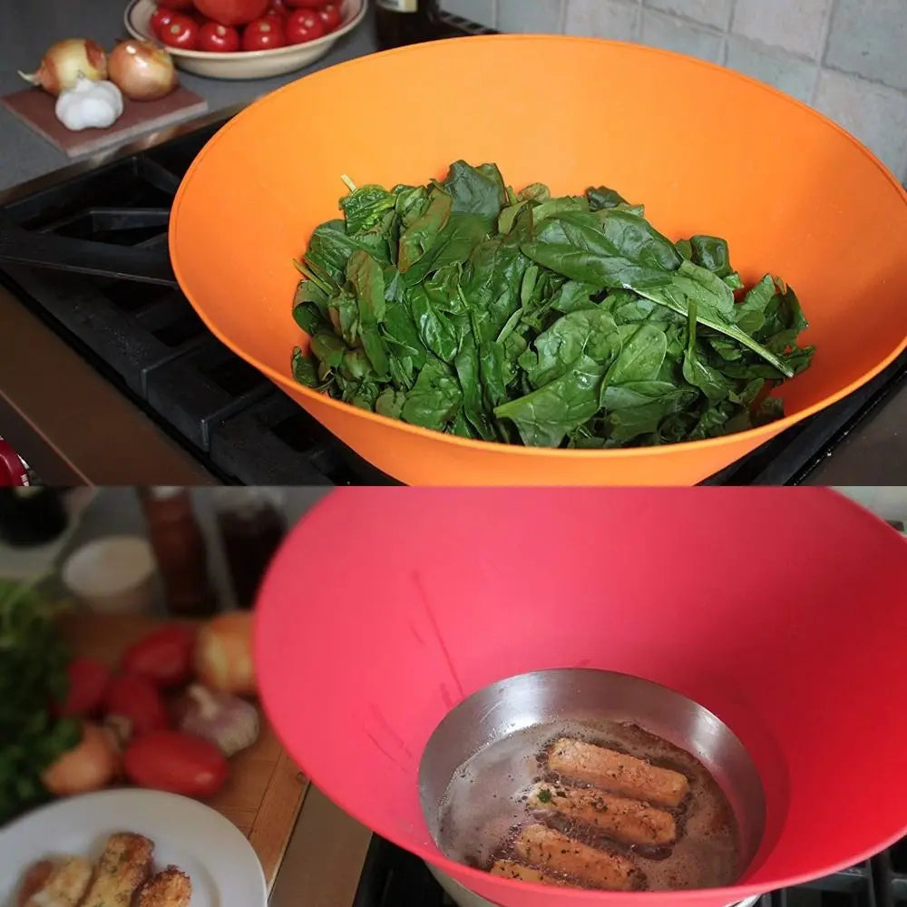Silicone Foldable Splash Guard Lid for Pots & Pans | Kitchen