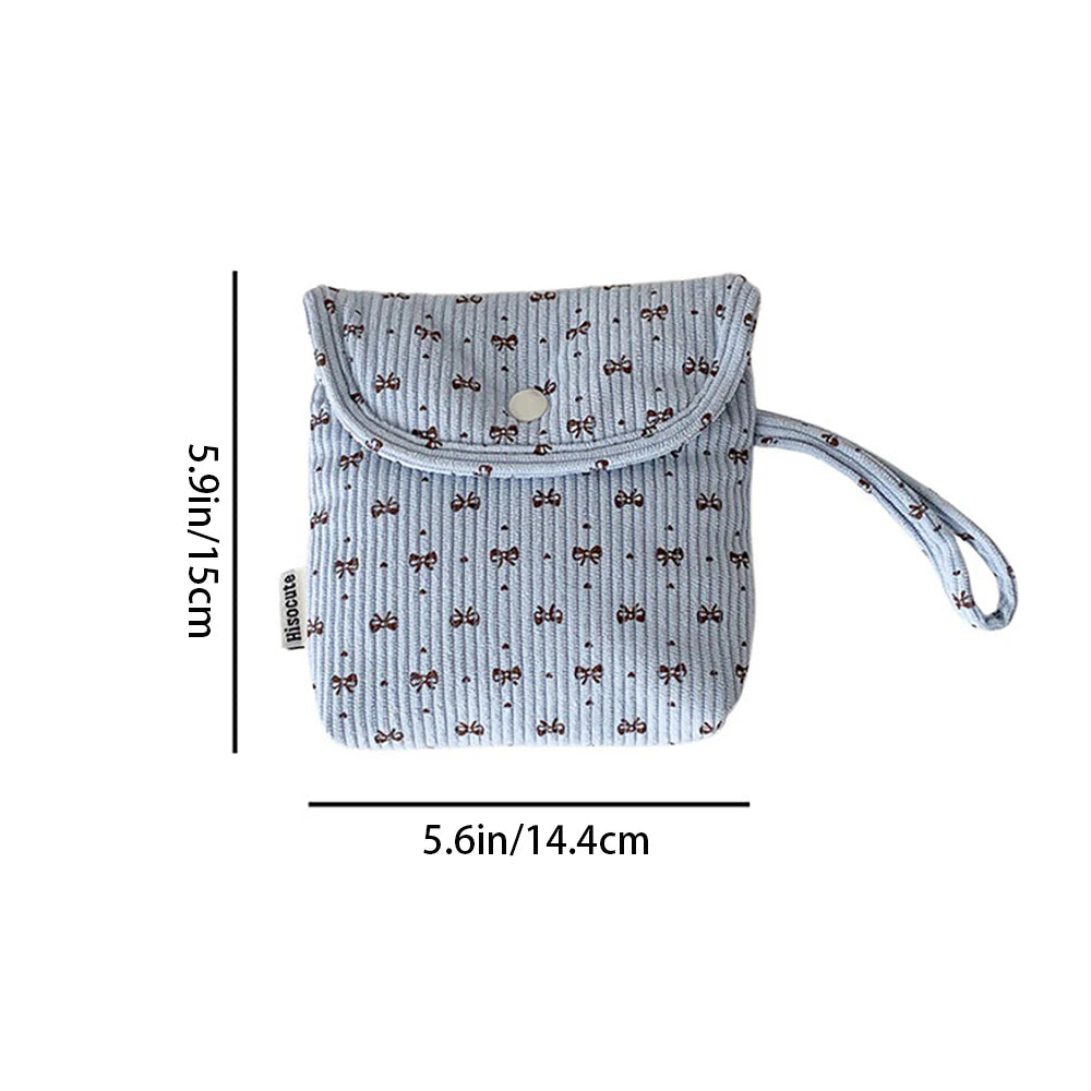 Cartoon Bow Sanitary Napkin Storage Bag Girl's Portable Carrying