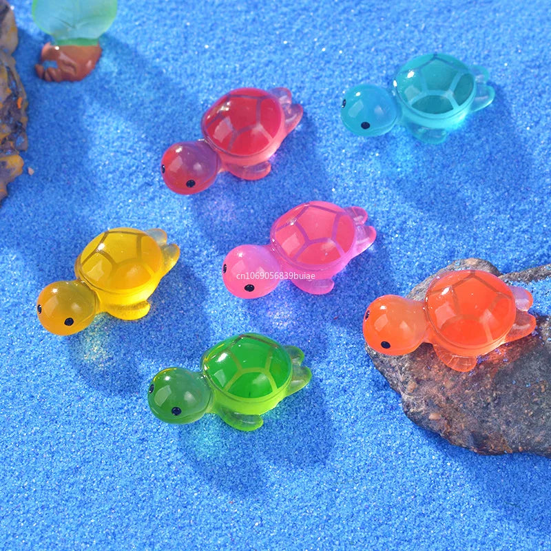 1PCS Resin Glow Turtle Mini Ornaments DIY Craft Supplies Aquarium Decor Christmas Party Birthday Wedding Home Decor Gifts fairy Peaceful Pleasures Health and Wellness