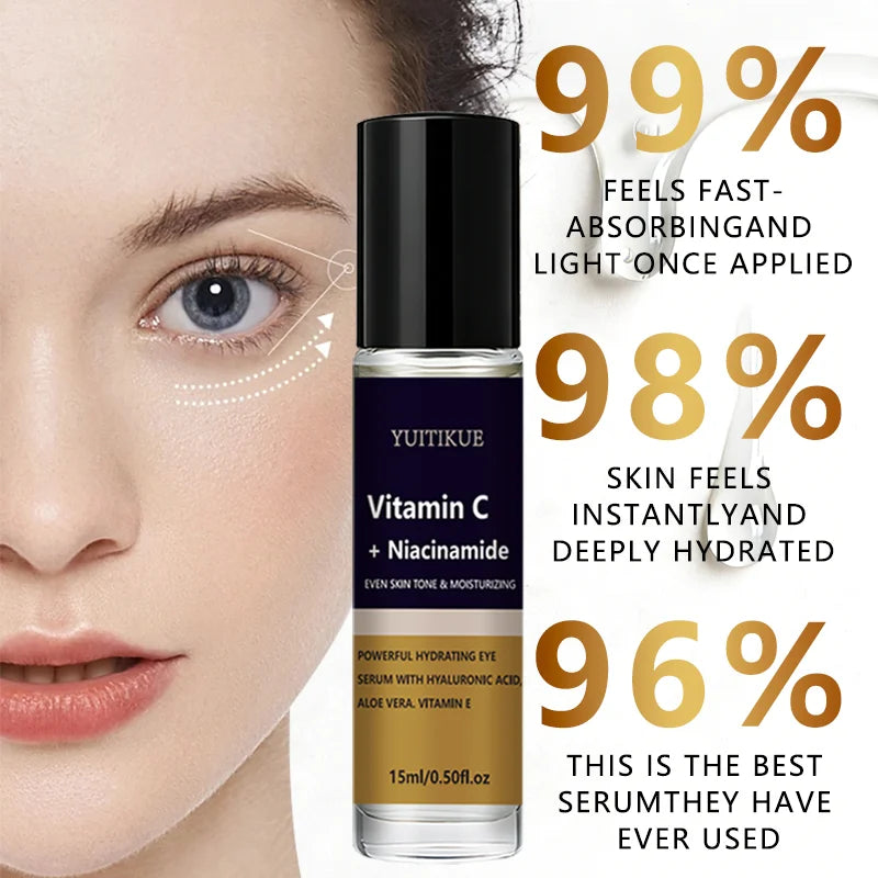 YUITIKUE Vitamin C + Niacinamide Eye Serum | With Hyaluronic Acid & Aloe Vera | For Even Skin Tone & Deep Hydration 15ml Peaceful Pleasures Health and Wellness