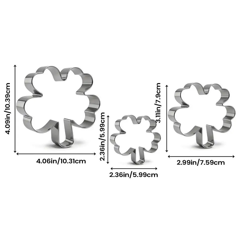 3-Piece Clover Cookie Cutter Set | St. Patrick's Day Baking