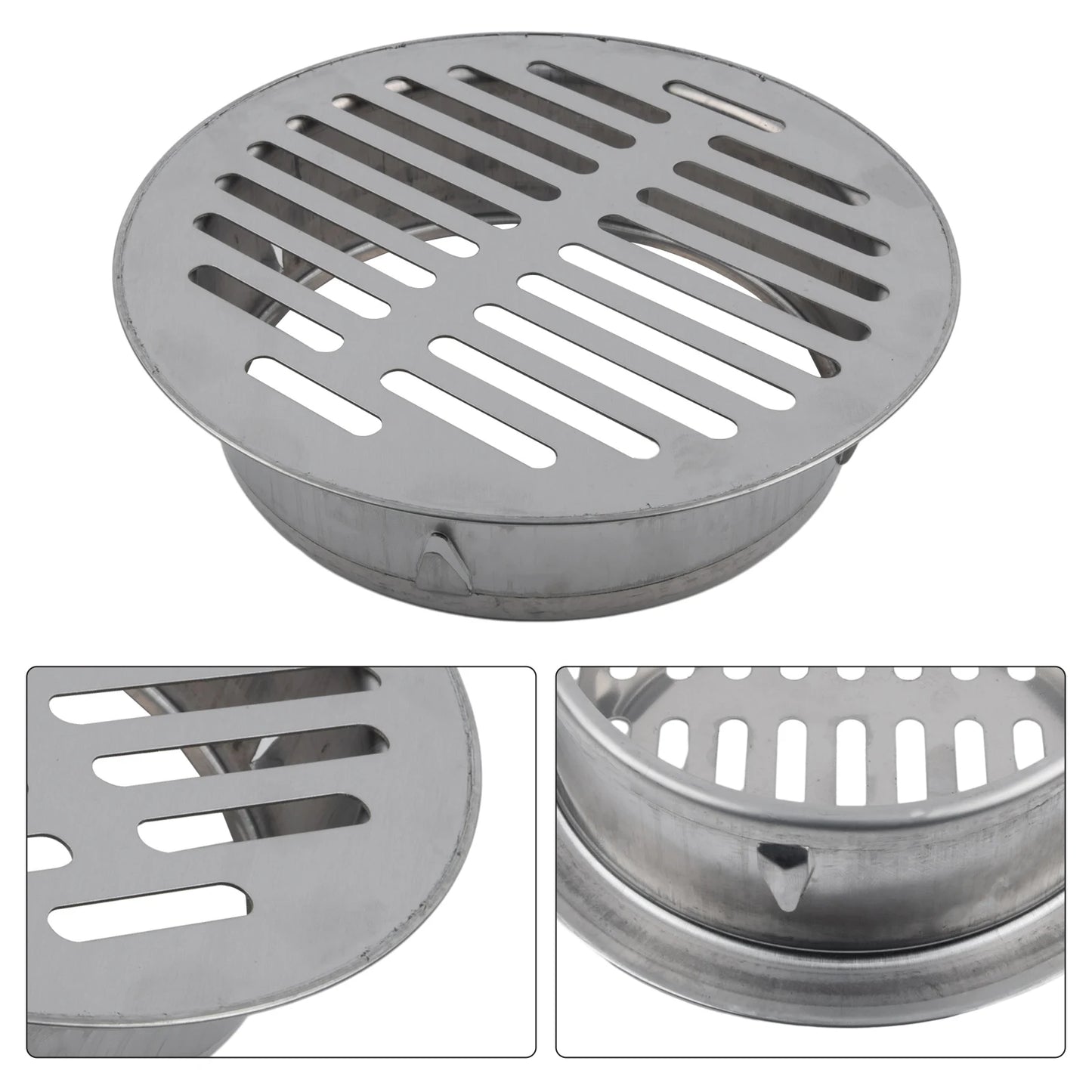 Stainless Steel Floor Drain Balcony Drainage Roof Round Cover Rain