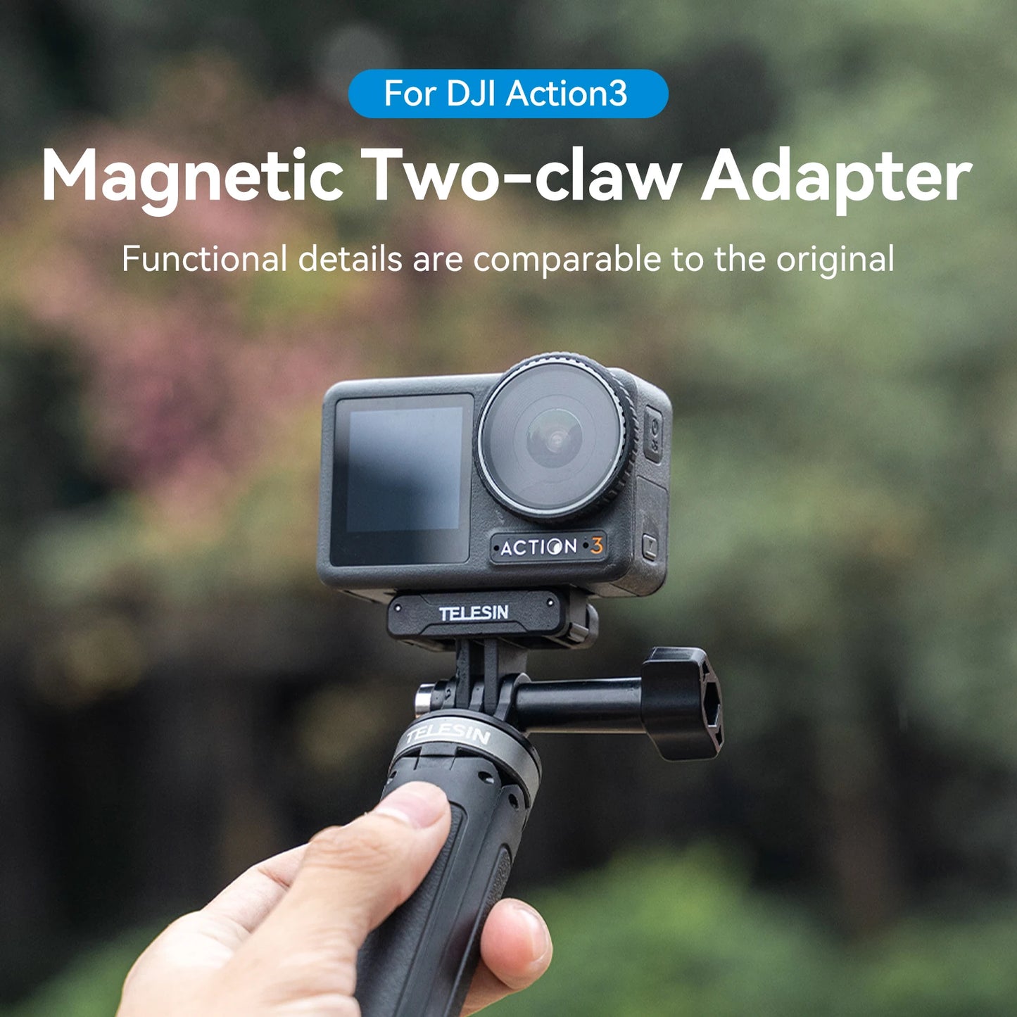 TELESIN Magnetic Two Claw Adapter Action Camera Accessories For DJI OSMO Action 3 Adapter Refined and Safe Peaceful Pleasures Health and Wellness