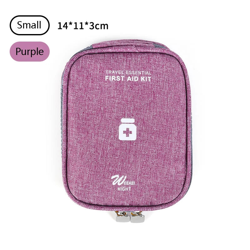 Home First Aid Kit Large Capacity Empty Medicine Storage Bag Portable Travel Medicine Box Survival Bag Emergency Bag For Car Peaceful Pleasures Health and Wellness Purple Small