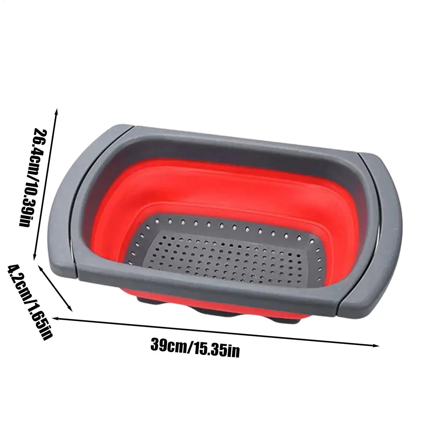 Folding Vegetable Draining Basket for Kitchen, Foldable Colander with Extendable Handles Kitchen Colander Drainer Basket for Peaceful Pleasures Health and Wellness