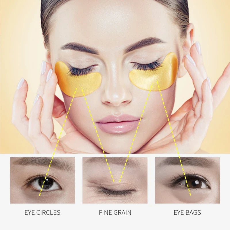 Gold Eye Patches 60pc – Collagen & Hyaluronic Acid Moisturizing