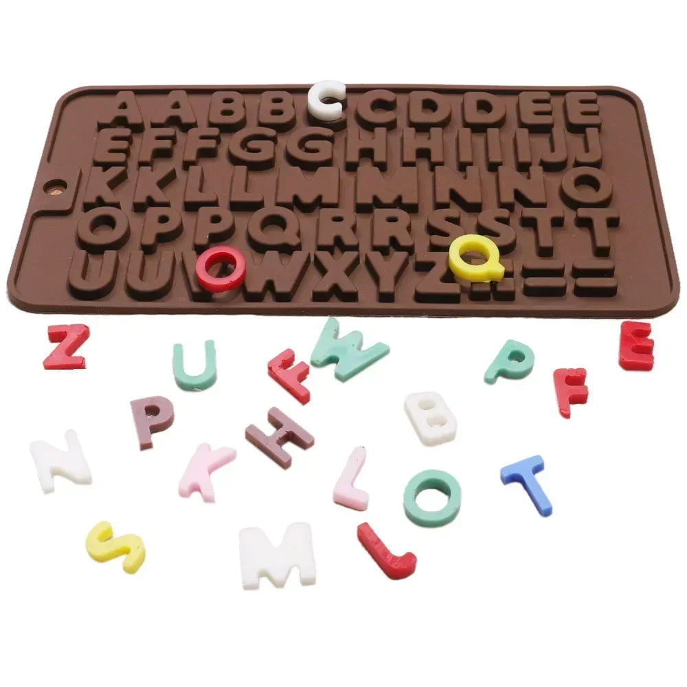 Silicone Letter & Number Mold for Chocolate, Candy & Cake