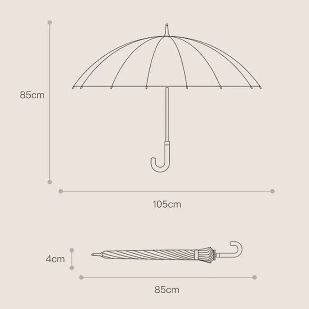 PEAKINBAGS 24-Rib UV Golf Umbrella – Large J Handle Windproof