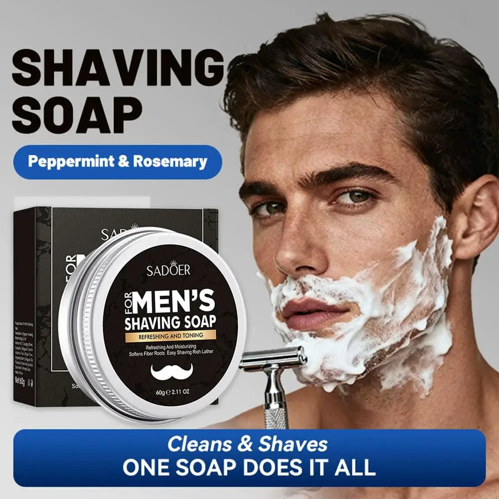 Men’s Shaving Soap Bar 60g – Moisturizing Natural Lather for Smooth Shave Peaceful Pleasures Health and Wellness