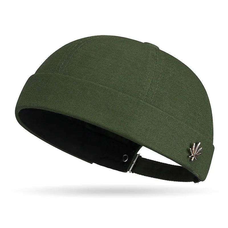 Adjustable Brimless Cap for Spring & Autumn, Unisex Solid Beanie Hat - Fashion Versatile, Streetwear Hip Hop Style Peaceful Pleasures Health and Wellness Green One Size