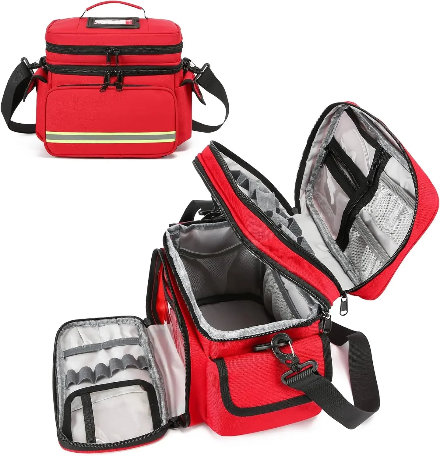 Double Layer Medical Bag Empty First Aid Bag Emergency Trauma Bag Empty, First Responder Organizer for Nurses,Home Health Care Peaceful Pleasures Health and Wellness