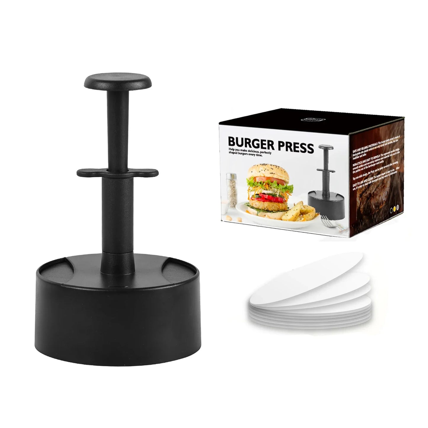 Manual Hamburger Patty Press | Food-Grade ABS Burger Mold